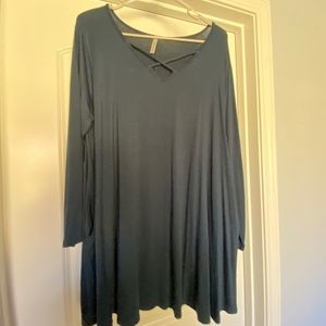 Royal Blue Mittoshop 3/4 sleeve long tunic top